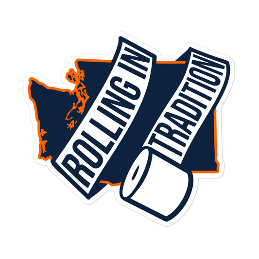 Sticker - Rolling in Tradition Washington State Logo