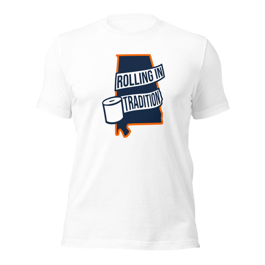 White T-shirt - Rolling in Tradition State Logo